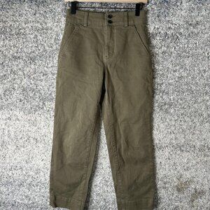 Everlane Pants Womens 0 Olive Organic Cotton Straight Leg Utility Casual Cropped